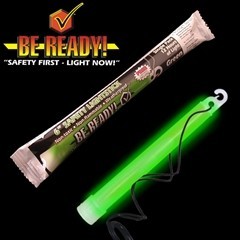6" Green "Be Ready" Safety Light Stick