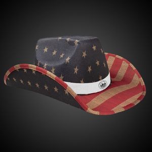 Vintage Patriotic Cowboy Hat(White Imprinted Band)