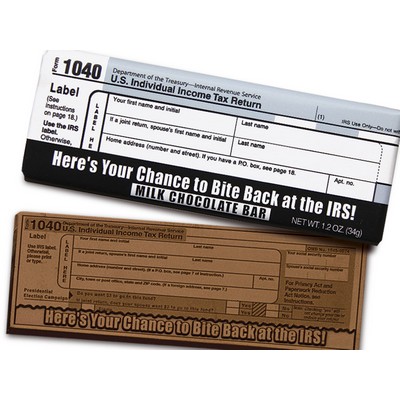 Bite Back at the IRS Milk Chocolate Wrapper Bar