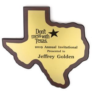 State of Texas Walnut Finish Plaque (12¾" x 11½")