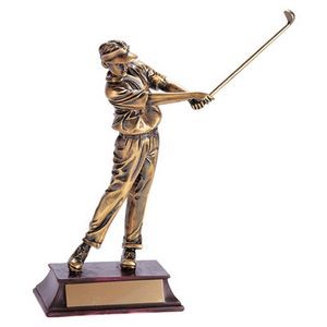 11" Electroplated Brass Male Golf Trophy
