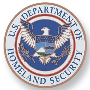 2" U.S. Department of Homeland Security Etched Enameled Medallion Insert Disc