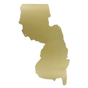 New Jersey State Satin Brass Plate (8" x 15")