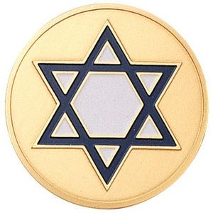2" Star Of David Etched Enameled Medallion Insert Disc