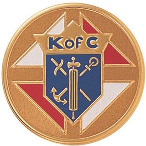 2" Knights of Columbus Embossed Litho Printed Medallion Insert Disc