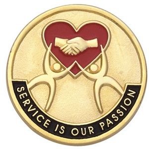 1" Service Is Our Passion Gold Plated Pin