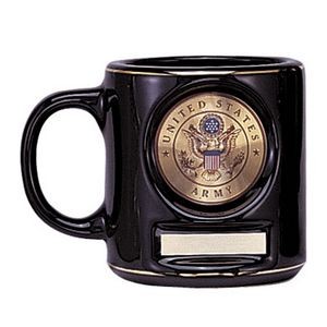 12 Oz. Black Coffee Mug w/2" Insert Space