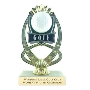 7¼" Full Color Modeled Golf Trophy w/Marble Base