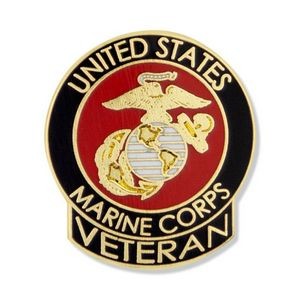 1-1/16" U.S. Marine Corps Veteran Lapel Pin
