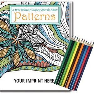 Relax Pack - Patterns Coloring Book for Adults + Colored Pencils