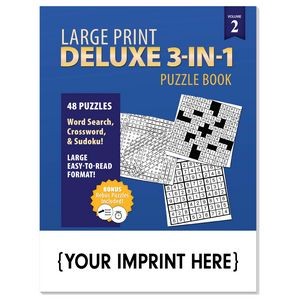 LARGE PRINT Deluxe 3-in-1 Puzzle Book Volume 2