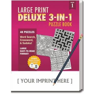LARGE PRINT Deluxe 3-in-1 Puzzle Book Pack