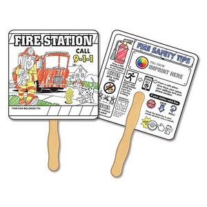 Fire Safety Coloring Hand Fan - FSC Certified