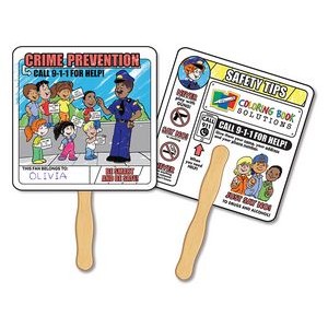 Crime Prevention Coloring Hand Fan - FSC Certified