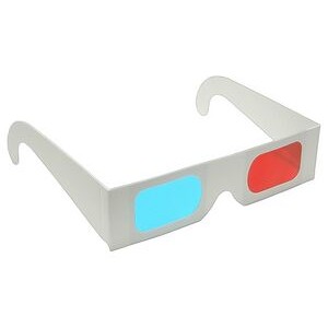 3D Glasses Red/Cyan Lenses - White Frame - Stock