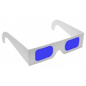 Secret Reveal Glasses - White Frame - Blue Lenses - Stock