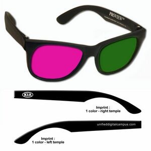 3D Glasses - Plastic Proview - Magenta / Green Lenses - Custom Imprint