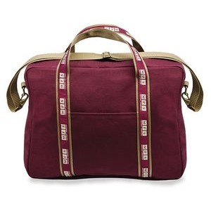 Large Attaché (Dyed Canvas) w/Custom Motif Woven Ribbon