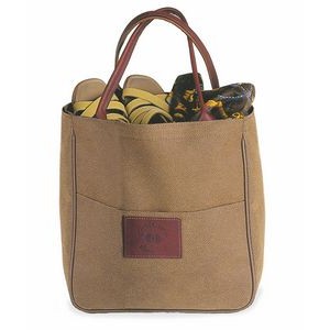 Weekend Tote Bag w/Leather Handles