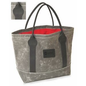 Large Two-Tone Waxed Canvas Tote Bag