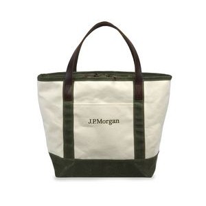 Large Urban Two Tone Tote (Natural Canvas/Waxed Trim)