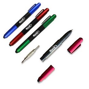 Reversible Screwdriver Ballpoint Pen with Caps and Stylus