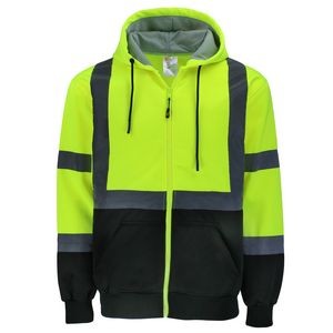 Safety Brite® High Visibility Hooded Zip Up Sweatshirt