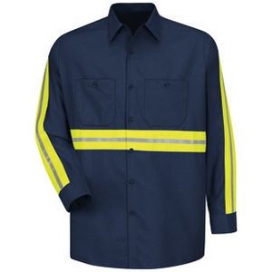 Red Kap® Long Sleeve Cotton Work Shirt, Enhanced Stripe