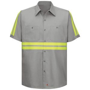 Red Kap® Short Sleeve Work Shirt, Enhanced Stripe