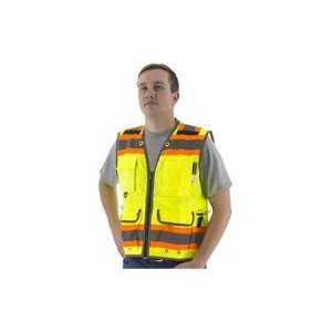 Majestic 75-3235 Hi-Viz Heavy Duty Vest w DOT Striping, ANSI 2