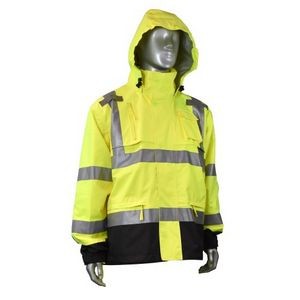 Radians® Hi Vis Heavy Duty Rip Stop Waterproof Rain Jacket