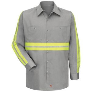 Red Kap® Long Sleeve Cotton Work Shirt, Enhanced Stripe