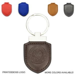 The Shield Stitched Leatherette Key Tag