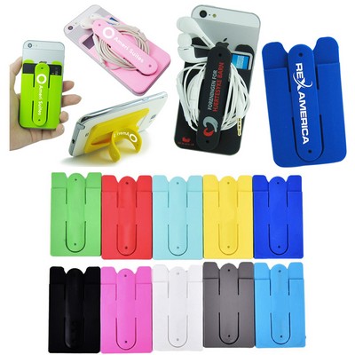 Combo Silicone Cell Phone Wallet & Kickstand