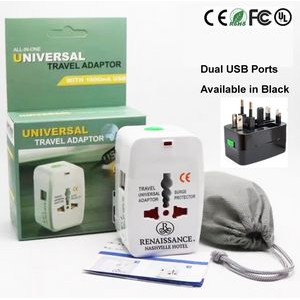 Universal Travel Adapter with Surge Protector - Dual USB Ports