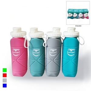 20 Oz. Collapsible Silicone Water Bottle