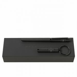 Set Ribbon Black (rollerball pen & key ring)