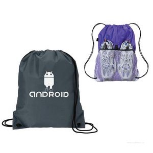 Backpack Drawstring Sports Bag W/ Mesh Compartment