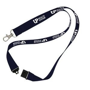 Lanyard 3/4" Polyester w/ Metal Lobster Clip and Safety Breakaway Release