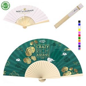 Fancy Bamboo Hand Fan - Full Color