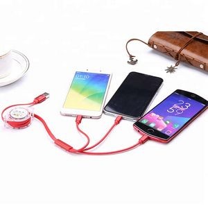 Shiny 3-In-1 Mobile Charger Retractable USB Charging Cable - Type - C