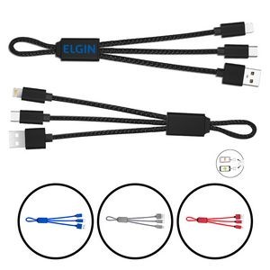 3-in-1 USB Charging Cables Type C, IOS and Micro USB