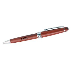 Rosewood Ballpoint Pen w/Silver Duotone
