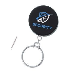 Black/Chrome Heavy-Duty Custom Badge Reels with Chain Cord and Key Ring