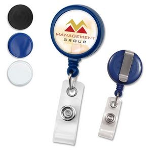 MaxLabel Custom Badge Reels with Belt Clip, Solid Colors