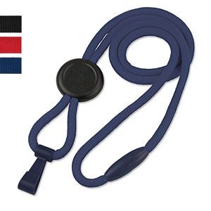 1/4" Round "No-Flip" Lanyard with Wide Plastic Hook