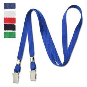 3/8" Open-Ended Lanyard with 2 Bulldog Clips