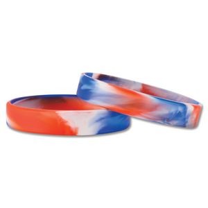 1/2" American Marble Design Silicone Wristbands, Adult Size
