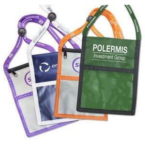 Nylon Multi-Pocket Credential Wallets with Imprintable Strap