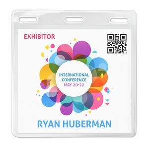 Clear Vinyl Event Size Badge Holders, 4" x 4"